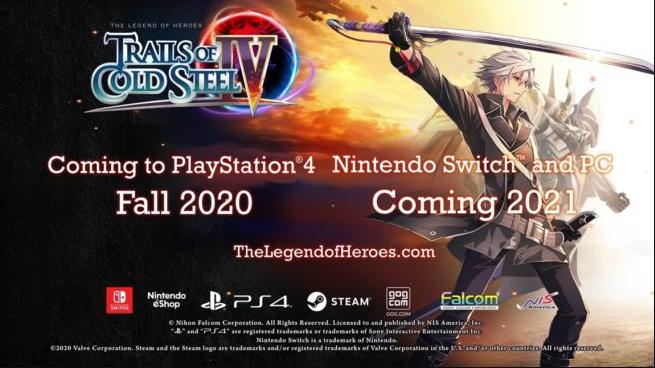 Phiên bản quốc tế The Legend of Heroes: Trails of Cold Steel IV cho Switch phát hành vào 9 tháng 4 năm 2021