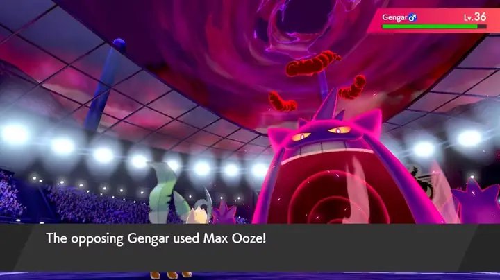 Allister’s Gigantamax Gengar Uses Max Ooze On A Leafeon