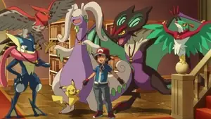 Ash With Pikachu And His Kalos Pokémon.