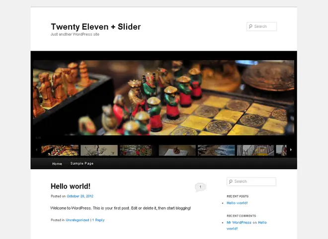 Wordpress: Twenty Eleven Child Theme With Galleria Slider