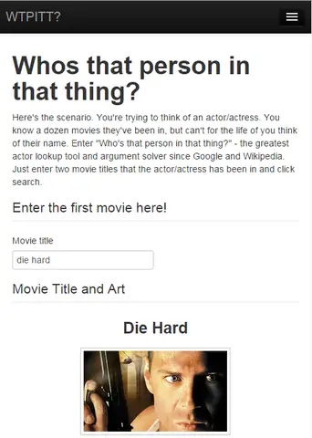 Who's That Person In That Thing? App