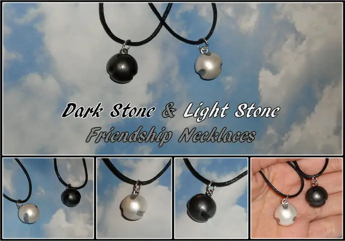 Pokemon - Light Stone And Dark Stone Necklaces