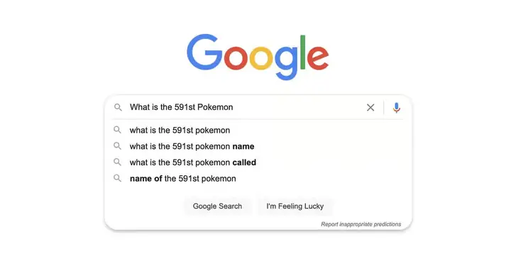 Screenshot Of Google Search For Pokemon 591st.