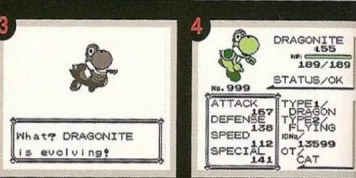 The Dragonite-yoshi Evolution Prank From The April 1999 Edition Of Game Expert The Dragonite-yoshi Evolution Prank From The April 1999 Edition Of Game Expert