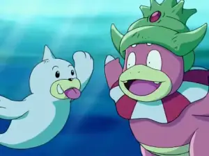Seel And Slowking Giving Each Other Sweet High Fives Underwater