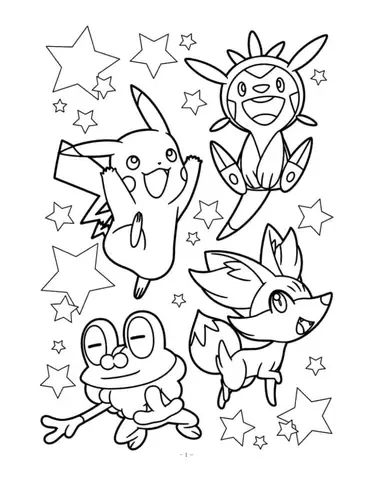 Tranh Tô Màu Pokemon Cute, Dễ Thương