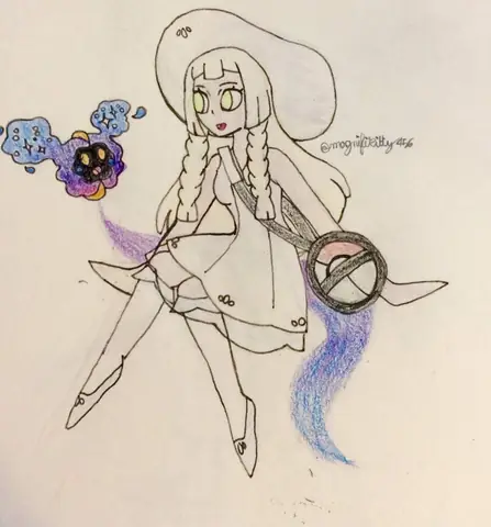 Lillie And Nebby Pokemon Fanart-