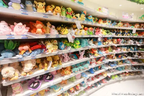 Wall Of Pokemon Plushies At The Pokemon Center Singapore