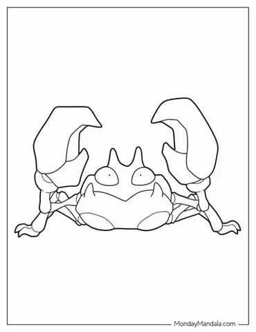 Easy Krabby Outline Coloring Page For Preschoolers
