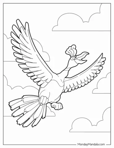 Ho-oh Pokemon Soaring In The Sky