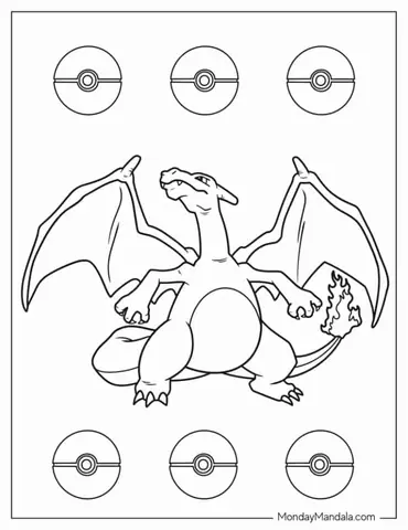Simple Charizard Pokemon To Color