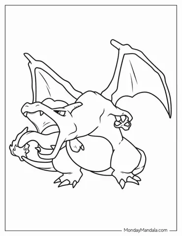 Easy To Color Charizard