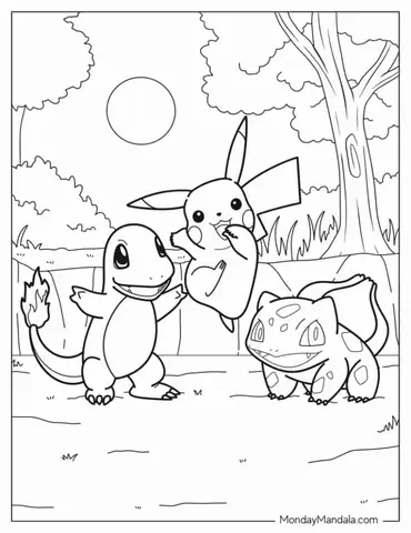 Iconic Pokemon Coloring Page For Kids