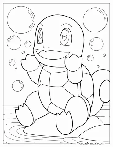 Cute Squirtle Pokemon To Color