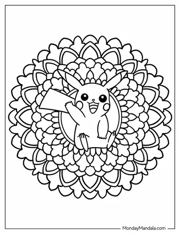 Simple Pikachu In The Middle Of Mandala