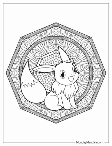 Eevee Inside Octagon Mandala
