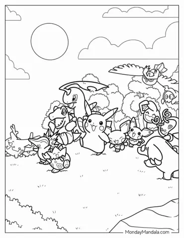 Happy Pokemon Creatures To Color