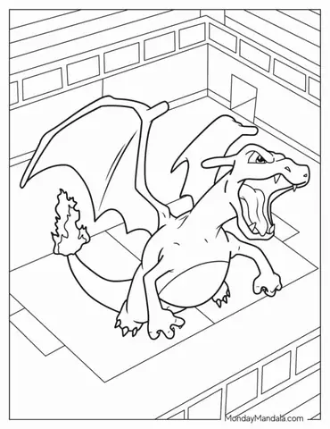 Ferocious Charizard Flying Out Of Pokemon Stadium