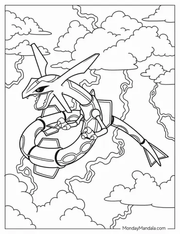 Pokemon Rayquaza In The Sky