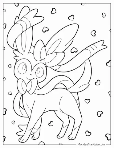 Cute Kawaii Sylveon Coloring Sheet