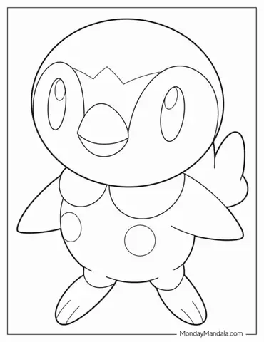 Piplup Coloring In For Preschoolers