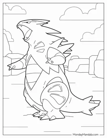 Tyranitar Roaring At Enemy