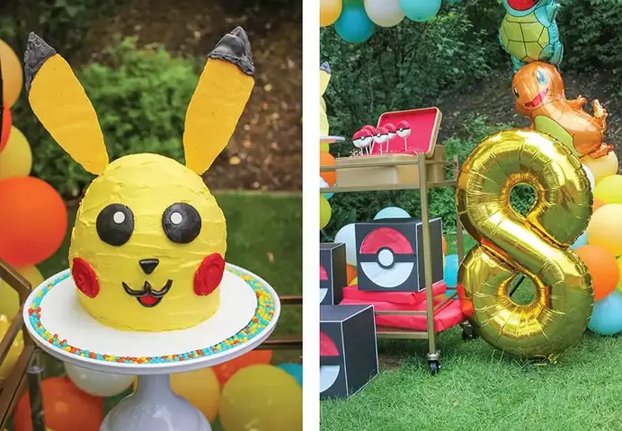 Pokemon Birthday Party, Pokemon, Pokemon Party, Pokemon Diy, Pokemon Birthday Cake, Pokemon Birthday Party Ideas, Diy Pokemon Cake, Pikachu, Pikachu Cake, Poke Ball Oreo Pops, Poke Ball, Pikachu Ice Cream Cone, Pikachu Balloon, Pokemon Punch Game, Poke-a-ball, Creative Gift Packaging, Poke Ball Gift Box, Diy Pokemon Gift Box, Just Add Confetti, Kids Birthday, Diy Decorations, Sawyer's Pokemon Birthday Party, Homemade Cake, Diy Cake, Oreo Pops, Poke Ball Pops, Pikachu Ice Cream,